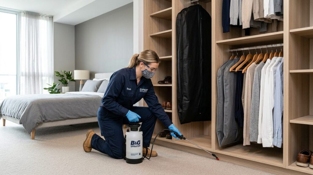Professional apartment pest control scene: pest management t